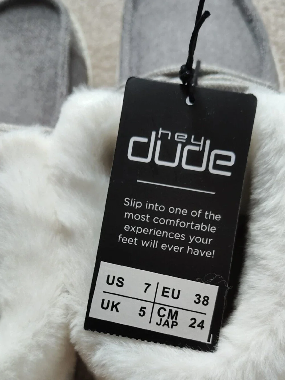 Hey Dude Gray Faux Fur Lined Slip-Ons